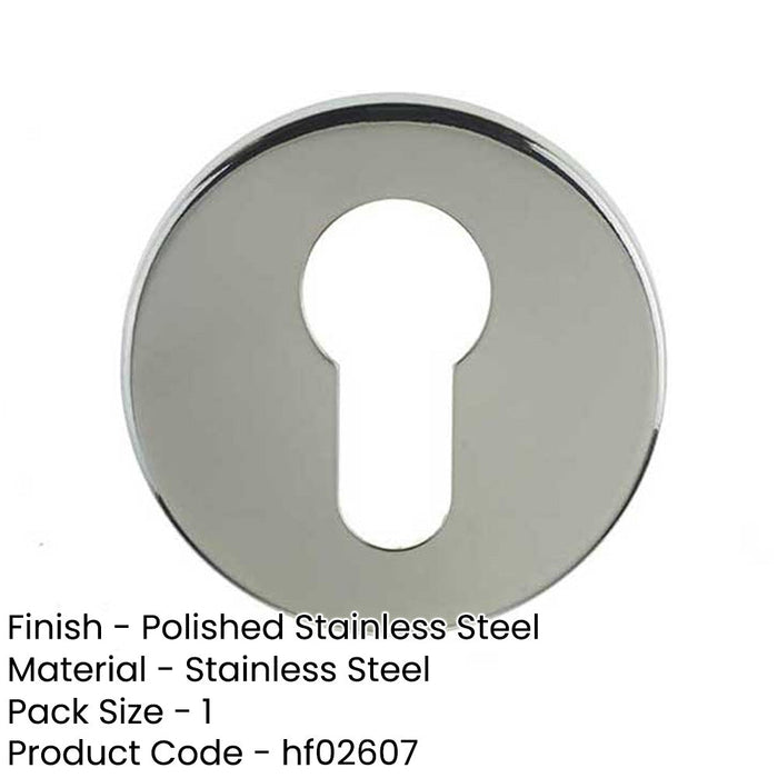 Premium Stainless Steel Euro Profile Escutcheons 52x8mm Grade Polished Finish Hole Cover-1