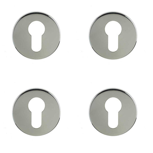 PACK Premium Stainless Steel Euro Profile Escutcheons 52x8mm Grade Polished Finish Hole Cover