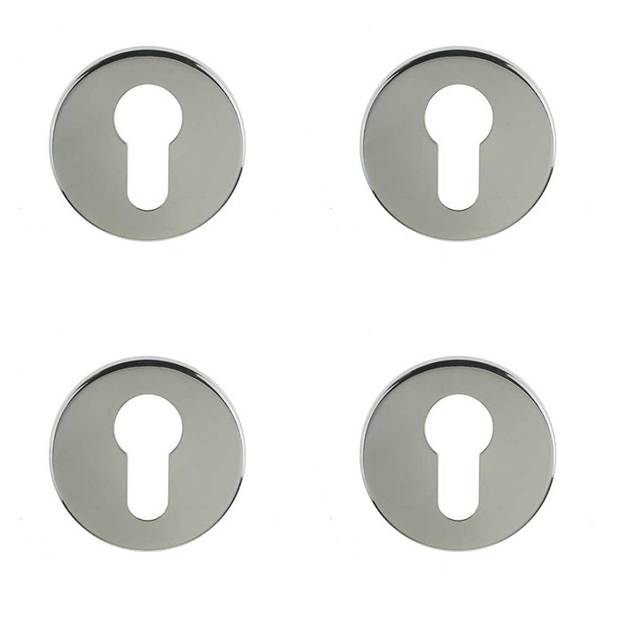 PACK Premium Stainless Steel Euro Profile Escutcheons 52x8mm Grade Polished Finish Hole Cover