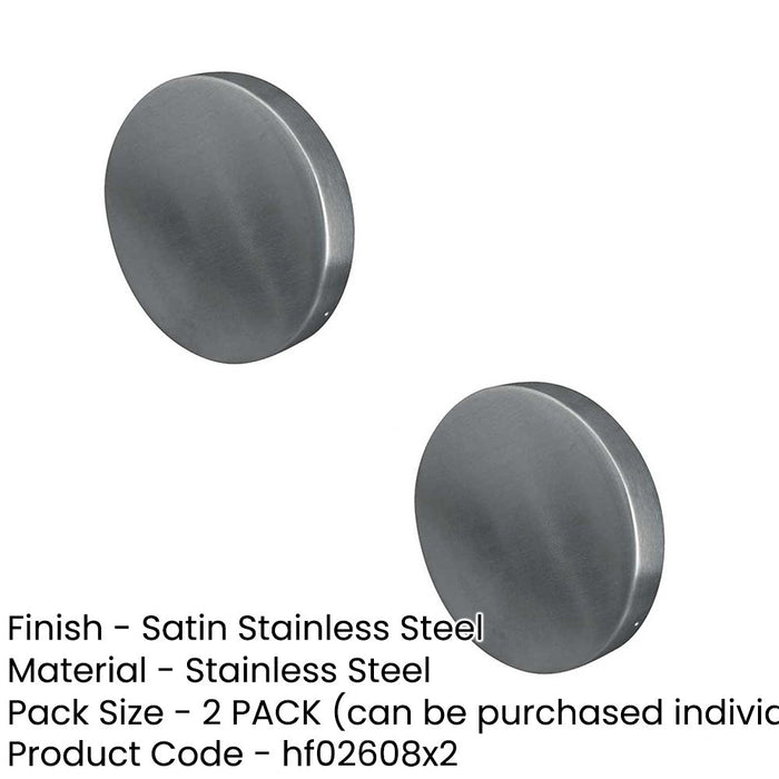 PACK Durable Stainless Steel Blank Escutcheons Grade 52x8mm Satin Finish Hole Cover (1)-1