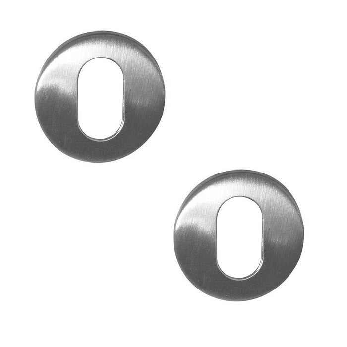 PACK Premium Satin Stainless Steel Oval Profile Escutcheons 52x8mm Grade Hole Cover (1)