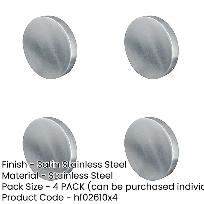 PACK Premium Satin Stainless Steel Door Escutcheons 52x8mm Grade Hole Cover-1