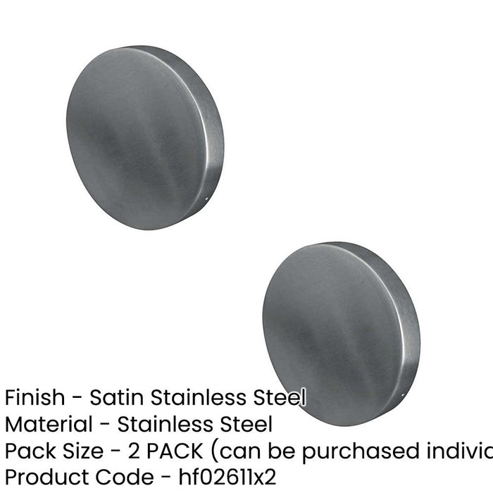 PACK Premium Grade Satin Stainless Steel Blank Escutcheons 52x5mm Modern Interiors Hole Cover (1)-1