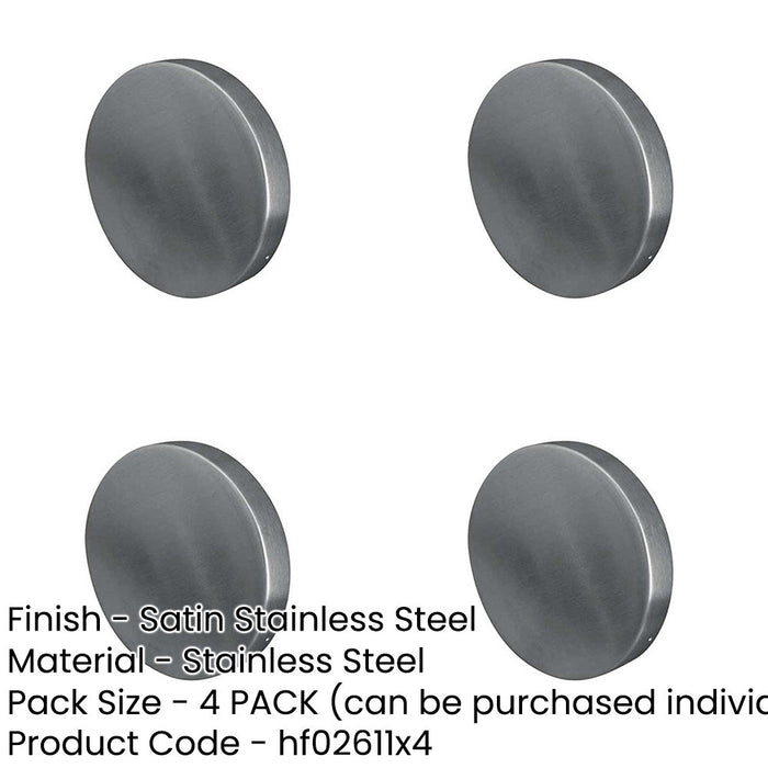 PACK Premium Grade Satin Stainless Steel Blank Escutcheons 52x5mm Modern Interiors Hole Cover-1