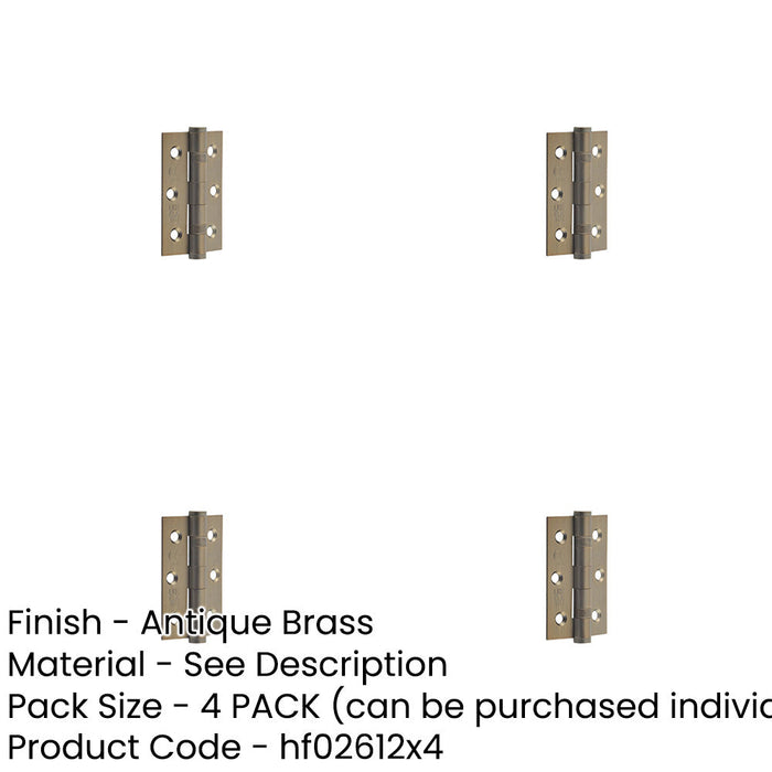 PACK Premium Stainless Steel Grade Ball Bearing Hinge Antique Brass Finish, 76x50mm Door Hinges-1