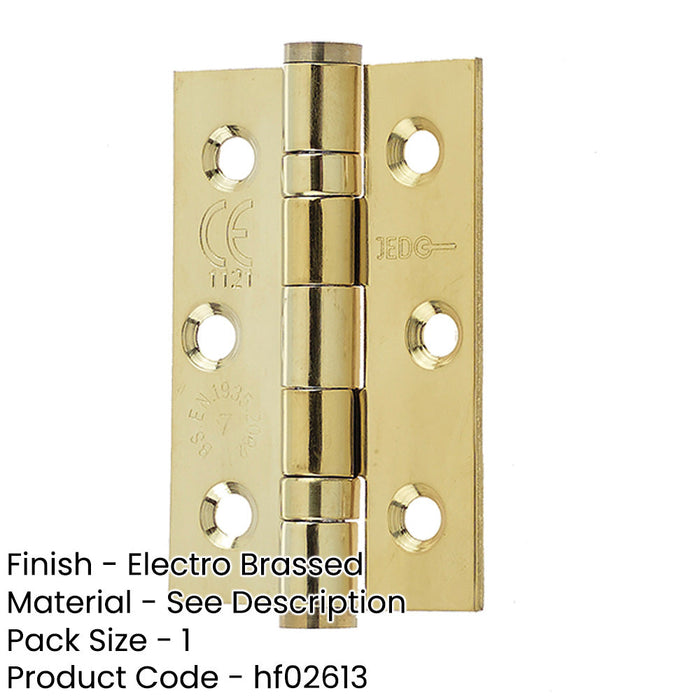 High-Quality Stainless Steel Grade Ball Bearing Hinge 76x50mm with Brass Finish Door Hinges-1