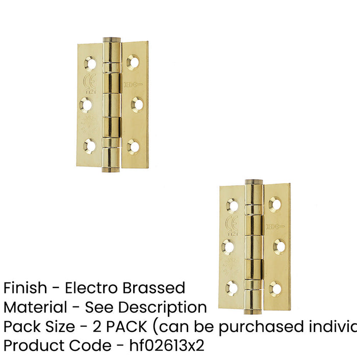 PACK High-Quality Stainless Steel Grade Ball Bearing Hinge 76x50mm with Brass Finish Door Hinges (1)-1