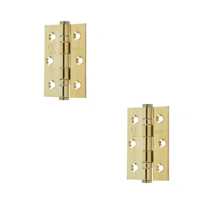 PACK High-Quality Stainless Steel Grade Ball Bearing Hinge 76x50mm with Brass Finish Door Hinges (1)