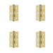 PACK High-Quality Stainless Steel Grade Ball Bearing Hinge 76x50mm with Brass Finish Door Hinges