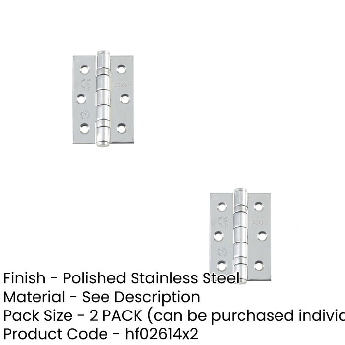 PACK Premium Stainless Steel Grade Ball Bearing Hinge 76mm 50mm Polished Finish Door Hinges (1)-1