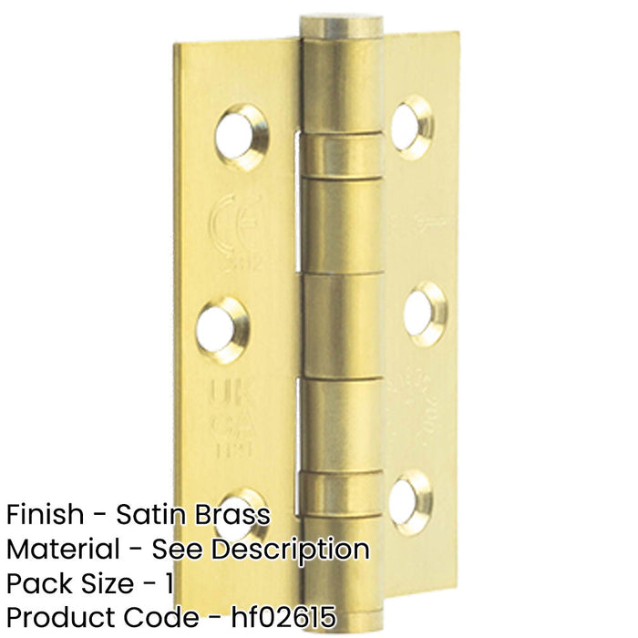 Premium Stainless Steel Grade Ball Bearing Hinge 76x50mm with Satin Brass Finish Door Hinges-1