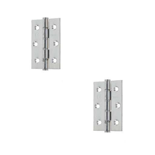 PACK Polished Stainless Steel Grade Washered Hinge 76x50mm Durable Stylish Door Hinges (1)