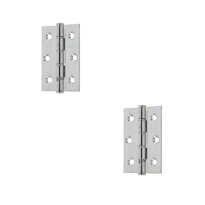 PACK Polished Stainless Steel Grade Washered Hinge 76x50mm Durable Stylish Door Hinges (1)