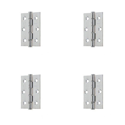 PACK Polished Stainless Steel Grade Washered Hinge 76x50mm Durable Stylish Door Hinges