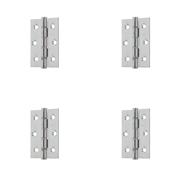 PACK Polished Stainless Steel Grade Washered Hinge 76x50mm Durable Stylish Door Hinges