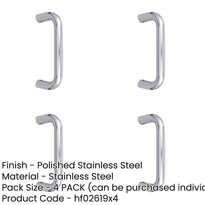 PACK Premium Stainless Steel 19mm Shape Pull Handle Grade with Polished Finish Door Handle-1