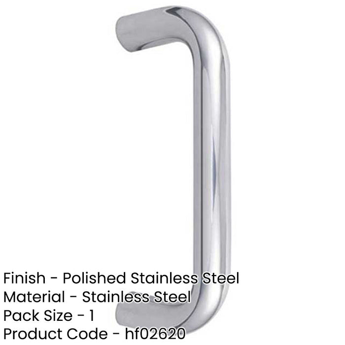 Premium Stainless Steel 19mm Shape Pull Handle Grade 304, Polished Finish, Fixing 300x19mm Door Handle-1