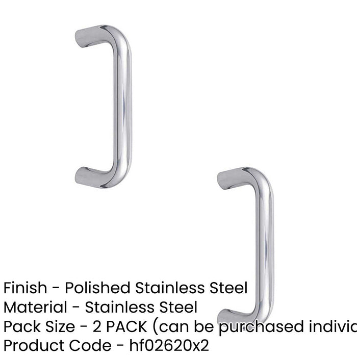 PACK Premium Stainless Steel 19mm Shape Pull Handle Grade 304, Polished Finish, Fixing 300x19mm Door Handle (1)-1