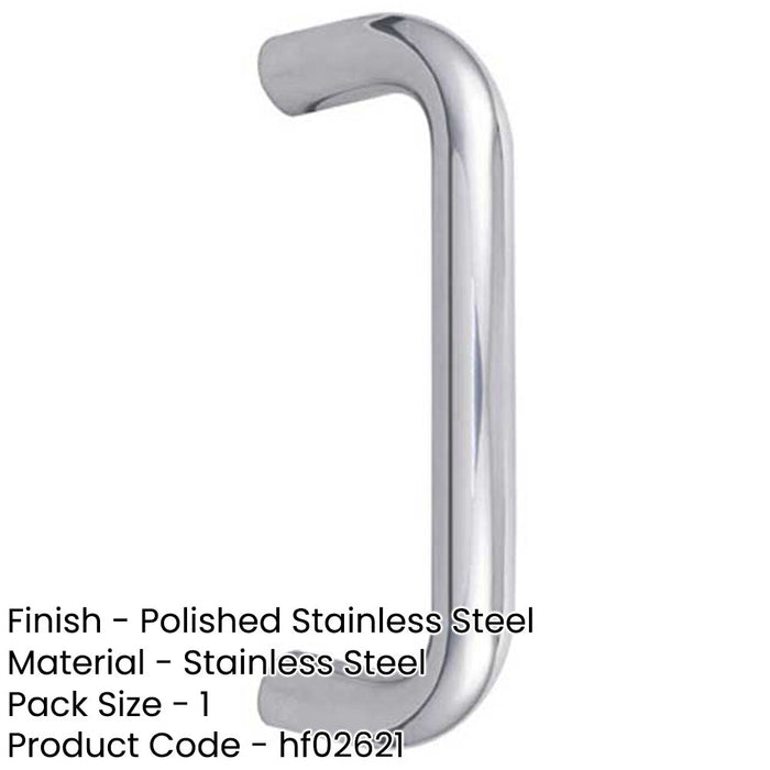 Premium Polished Stainless Steel Shape Pull Handle 19mm Grade Door Handle-1
