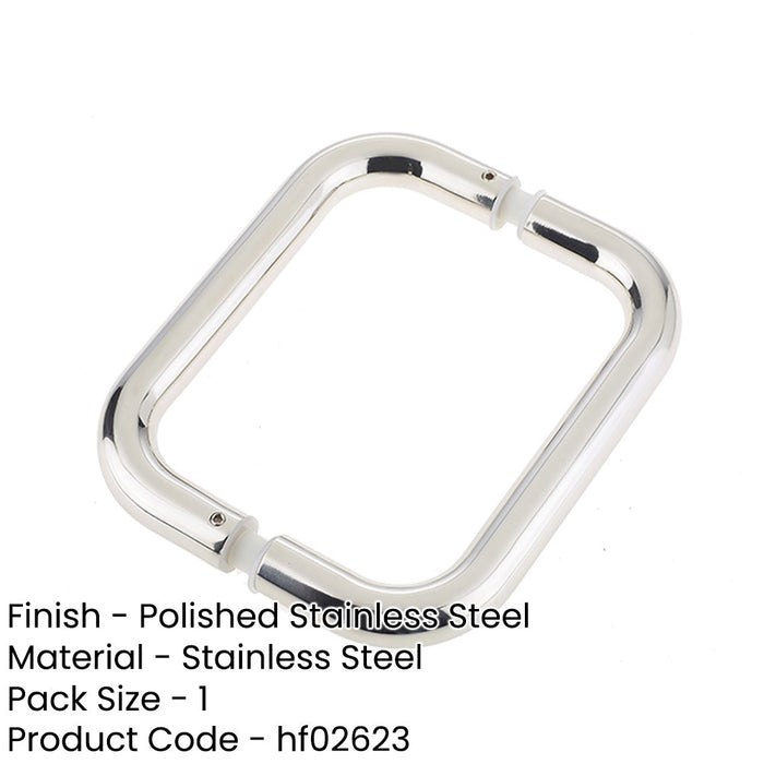 Premium Polished Stainless Steel Shape Pull Handle 19mm, 150x19mm Fixing Door Handle-1