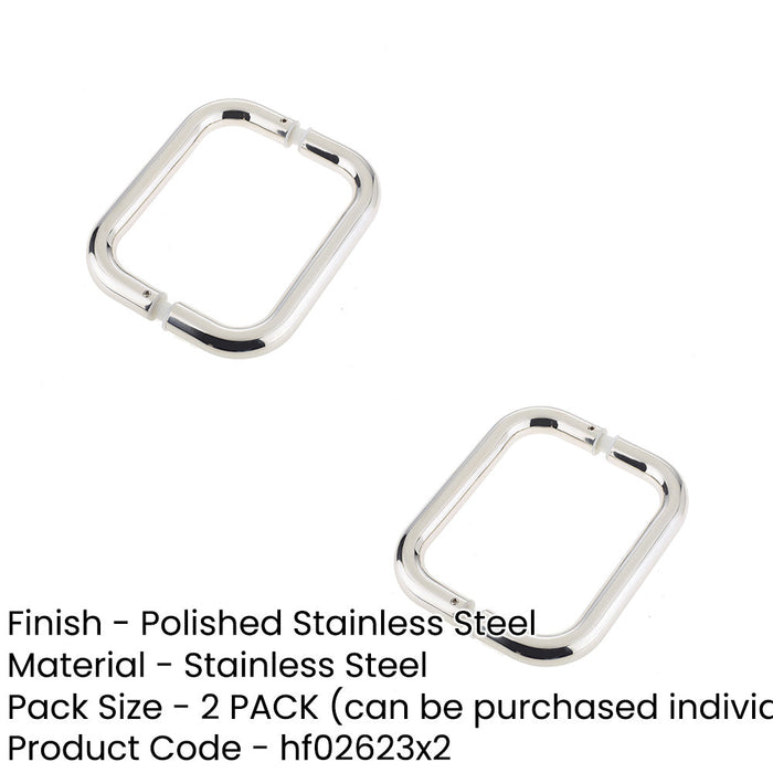 PACK Premium Polished Stainless Steel Shape Pull Handle 19mm, 150x19mm Fixing Door Handle (1)-1