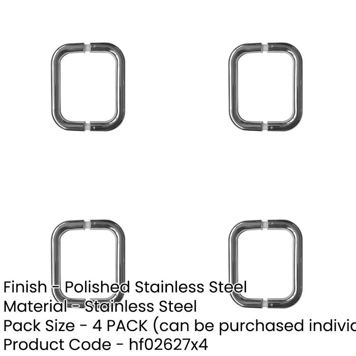 PACK Premium Polished Stainless Steel Shape Pull Handle 19mm 600x19mm Fixing Door Handle-1