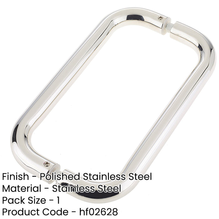 Premium Polished Stainless Steel Shape Pull Handle 22mm Door Handle-1