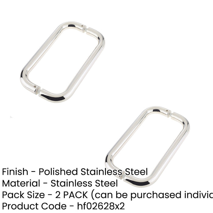 PACK Premium Polished Stainless Steel Shape Pull Handle 22mm Door Handle (1)-1
