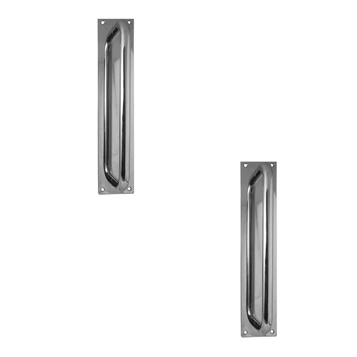 PACK Premium Polished Stainless Steel Pull Handle with Plate 225x19mm Door Handle (1)