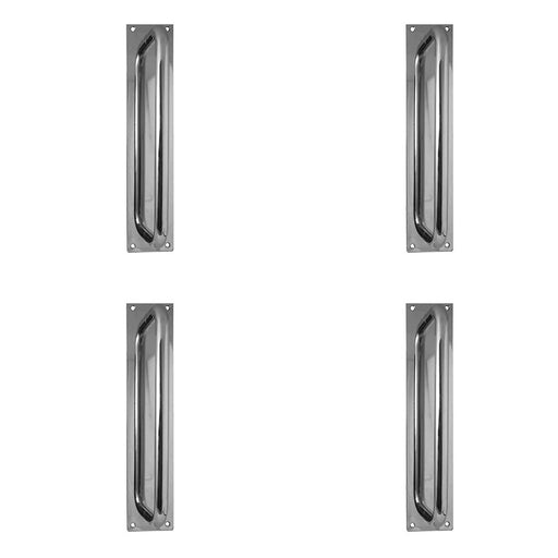 PACK Premium Polished Stainless Steel Pull Handle with Plate 225x19mm Door Handle