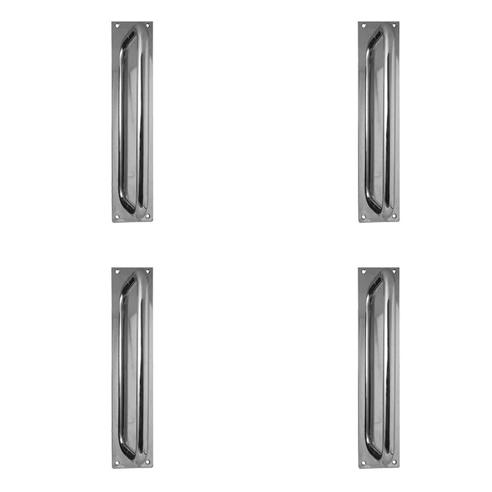 PACK Premium Polished Stainless Steel Pull Handle with Plate 225x19mm Door Handle