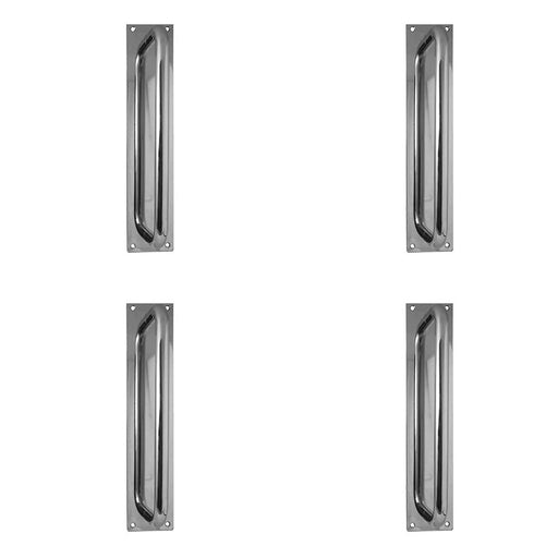 PACK Premium Polished Stainless Steel Pull Handle with Plate 300x19mm Door Handle