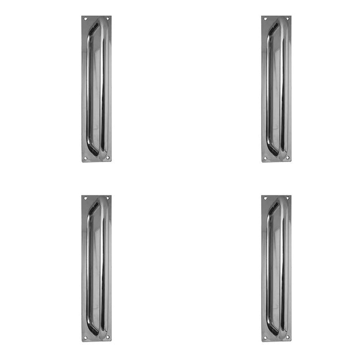 PACK Premium Polished Stainless Steel Pull Handle with Plate 300x19mm Door Handle