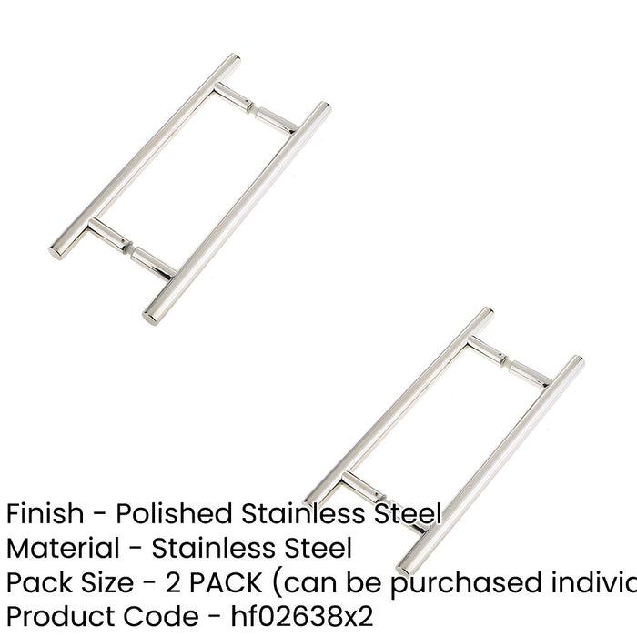 PACK Premium Polished Stainless Steel 19mm Pull Handle Applications Door Handle (1)-1