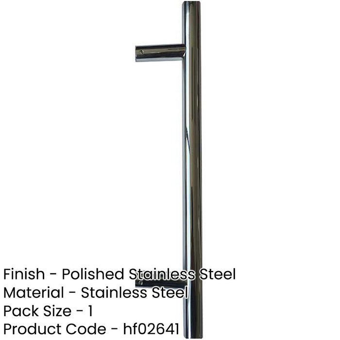 Premium Polished Stainless Steel 25mm Pull Handle Fixing 400x25x300mm Door Handle-1