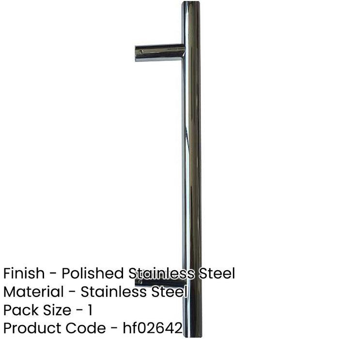 Premium Stainless Steel 25mm Pull Handle Fixing Polished Finish Door Handle-1