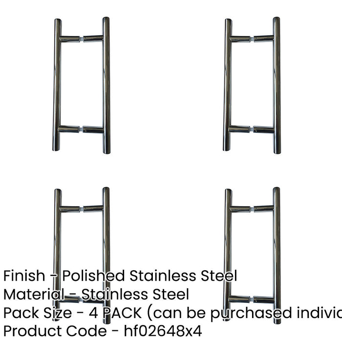 PACK Premium Polished Stainless Steel 25mm Pull Handle Applications Door Handle-1