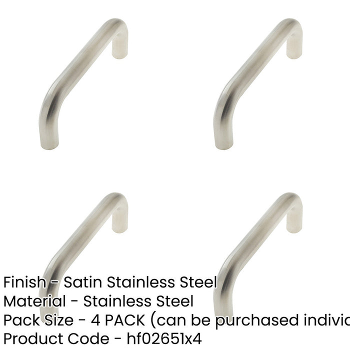 PACK Premium Stainless Steel 19mm Shape Pull Handle Grade Satin Finish Door Handle-1