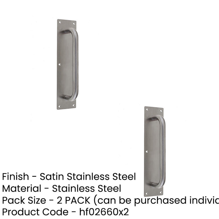 PACK Premium Satin Stainless Steel Pull Handle with Plate 225x19mm Size Door Handle (1)-1