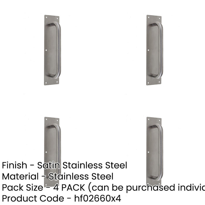 PACK Premium Satin Stainless Steel Pull Handle with Plate 225x19mm Size Door Handle-1