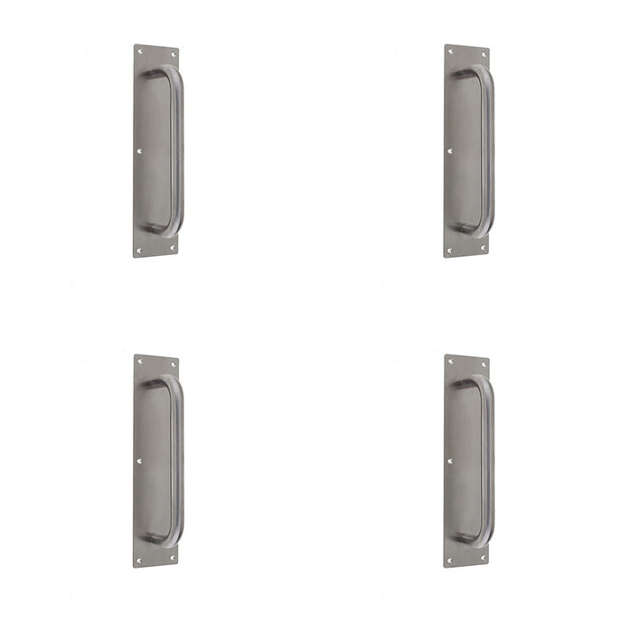 PACK Premium Satin Stainless Steel Pull Handle with Plate 225x19mm Size Door Handle