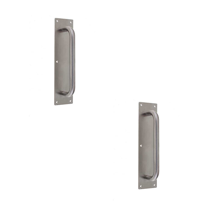 PACK Premium Satin Stainless Steel Pull Handle with Plate 300x19mm Durable Design Door Handle (1)