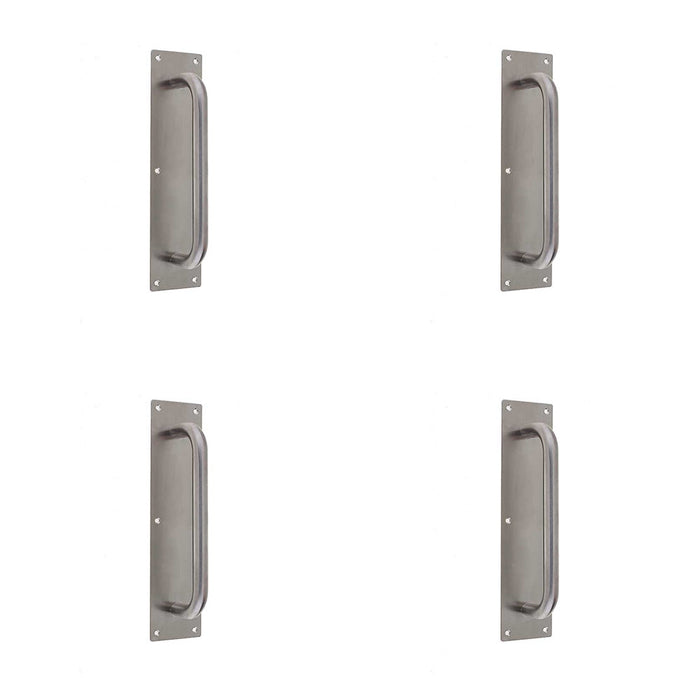 PACK Premium Satin Stainless Steel Pull Handle with Plate 300x19mm Durable Design Door Handle
