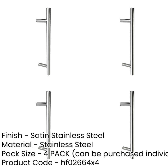 PACK Premium Stainless Steel Pull Handle 19mm Fixing 1000x19x900mm Satin Finish Door Handle-1