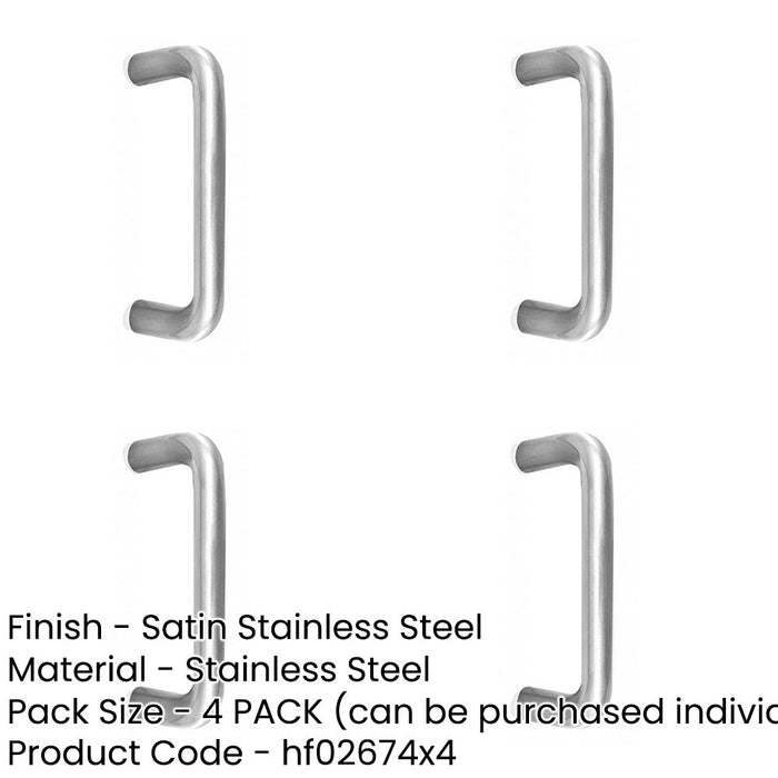 PACK Premium Satin Stainless Steel 19mm Shape Pull Handle 150mm Length Grade Door Handle-1