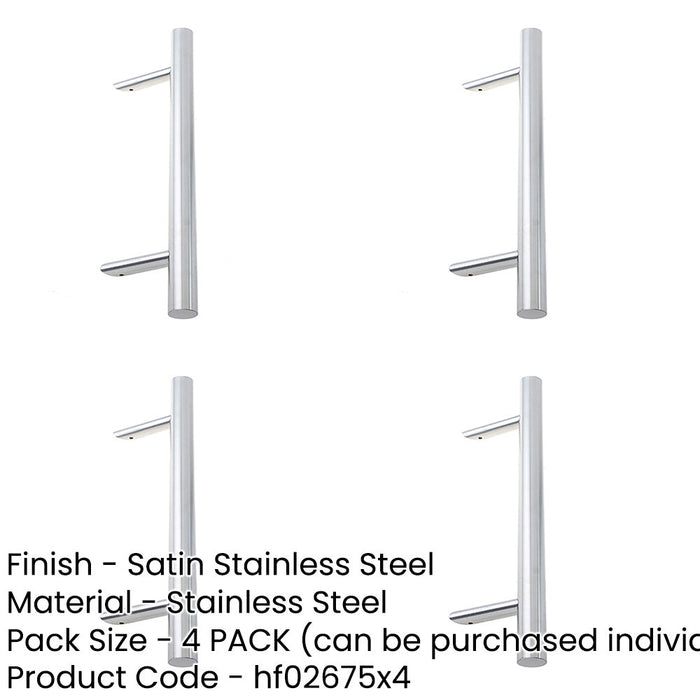 PACK Premium Stainless Steel Cranked Pull Handle 600x32mm Satin Finish Door Handle-1