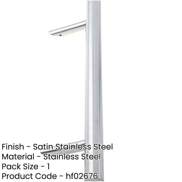 Premium Satin Stainless Steel Cranked Pull Handle 1200x32mm Durability Style Door Handle-1