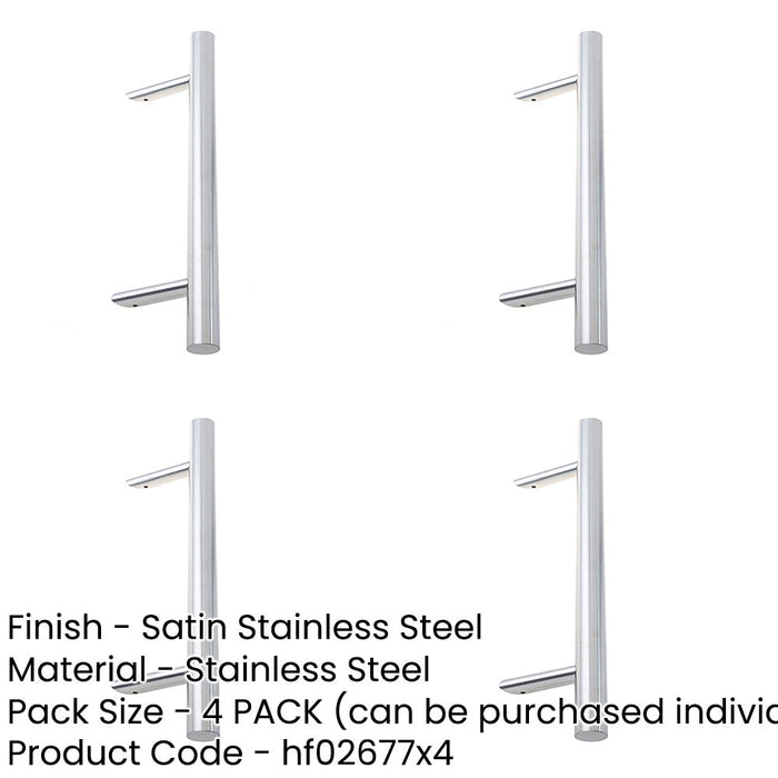 PACK Premium Stainless Steel Cranked Pull Handle 1800mm 32mm Satin Finish Door Handle-1