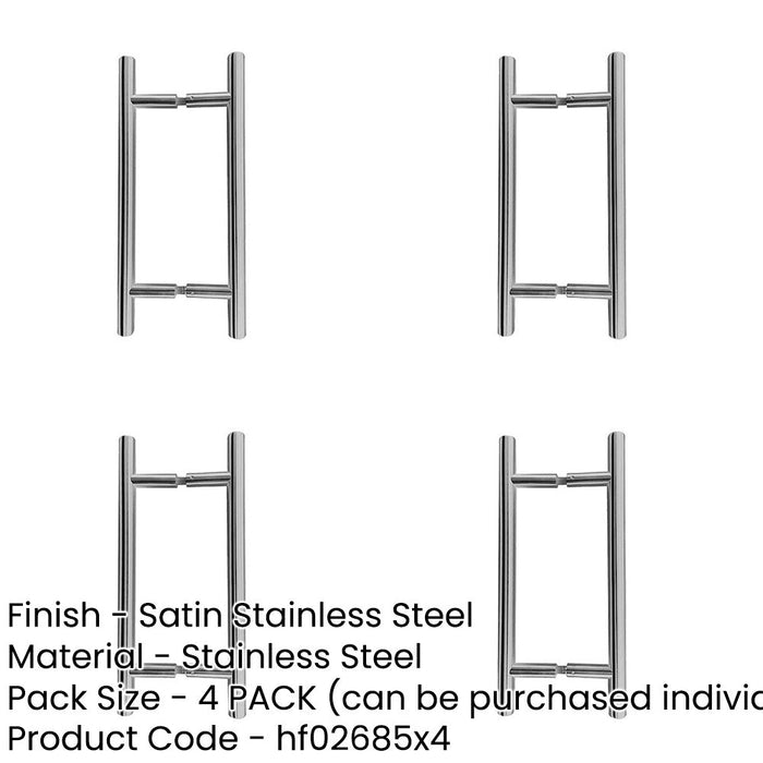 PACK Premium Stainless Steel 32mm Pull Handle Fixing Satin Finish 1800x32x1600mm Door Handle-1
