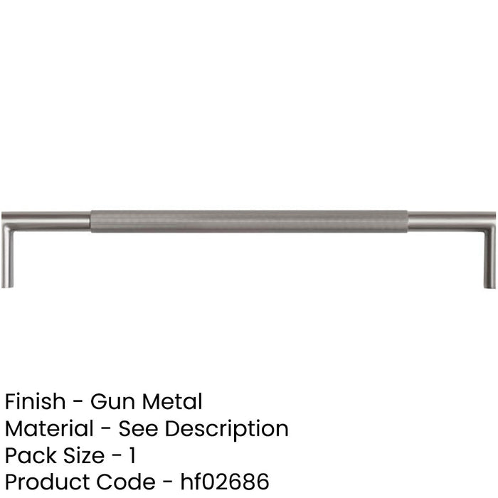 425mm Mitred Linear Knurled Pull Handle Durable Stainless Steel 304g Door Handle-1